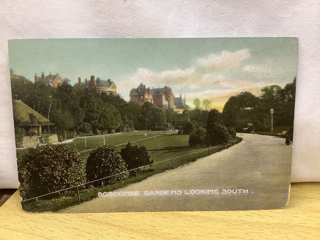 Boscombe, Gardens looking South, Dorset, vintage unbranded postcard. Our Ref No. R683 £2.50