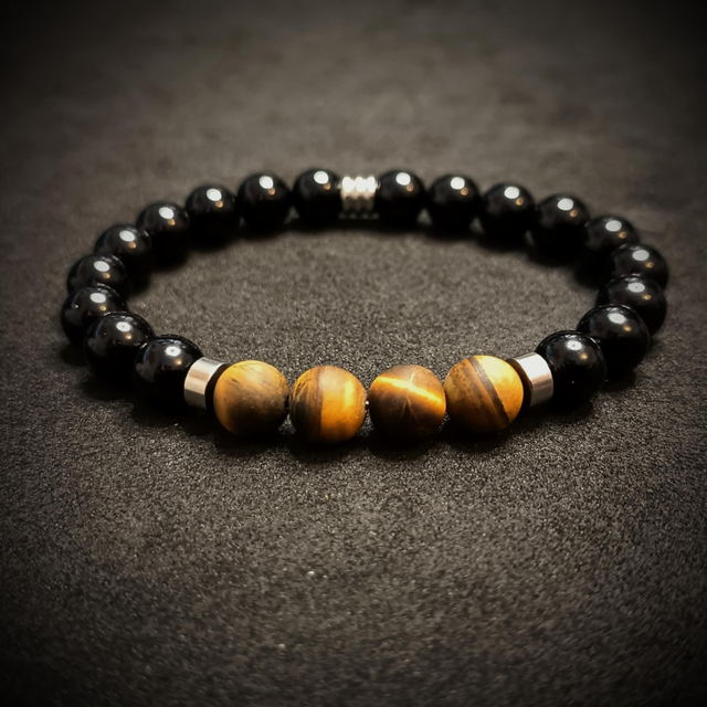 Onyx &amp; oeil de tigre depoli