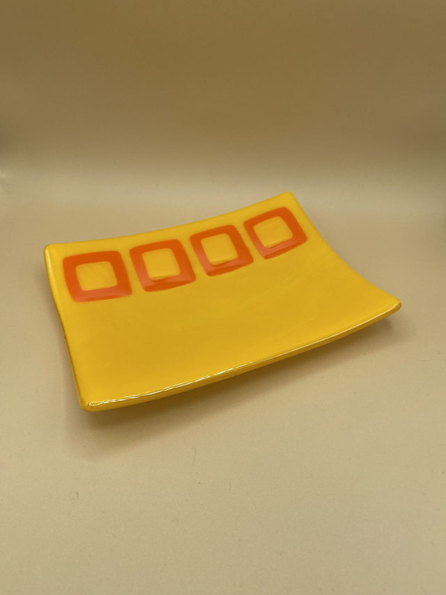 Yellow & Orange Rectangular Decorative Dish