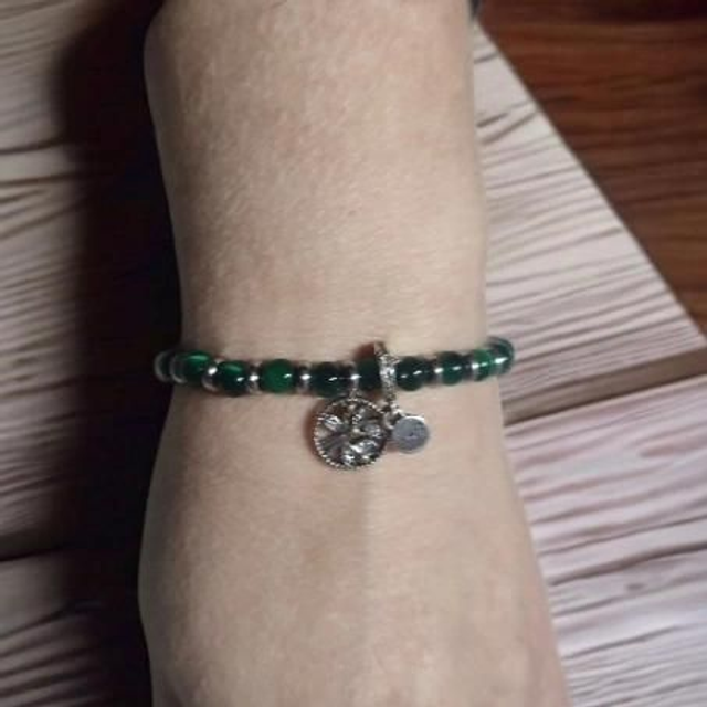 Bracelet Pandolith Oeil de tigre vert(Protection, Bien-ĂȘtre