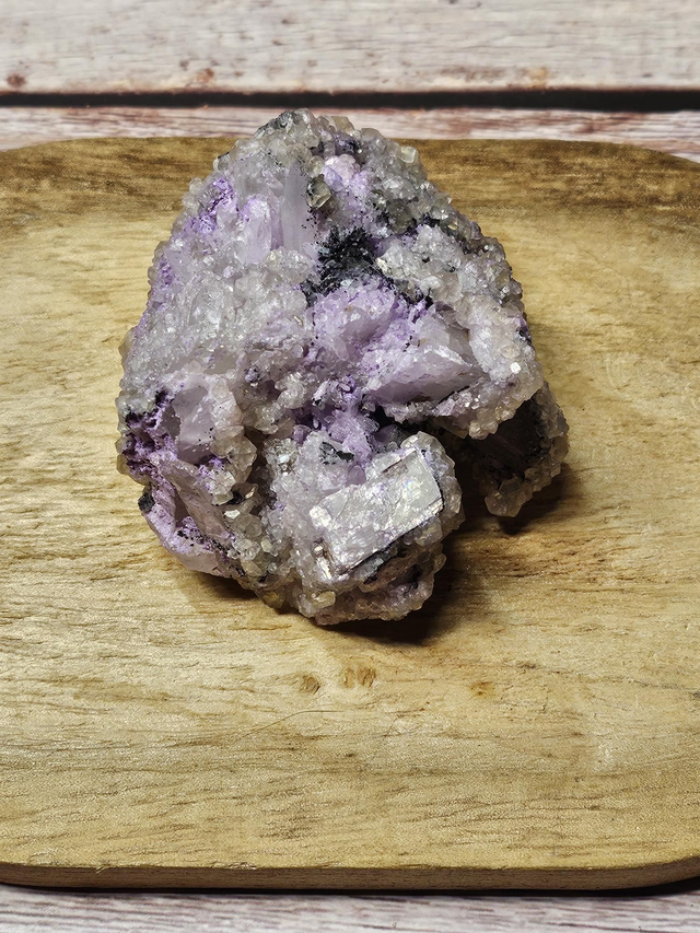 Apophyllite, Purpurite &amp; Calcite micro rhomboédrique – 172 g