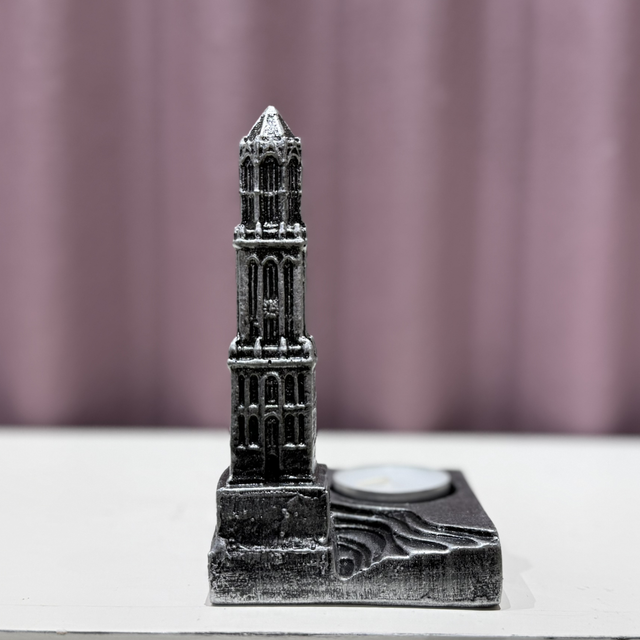 Domtoren waxinelichthouder (kleur zilver)