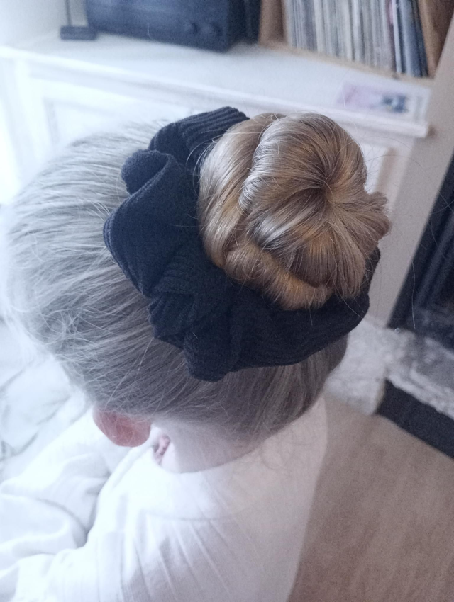 Chouchou  velours côtelé noir 