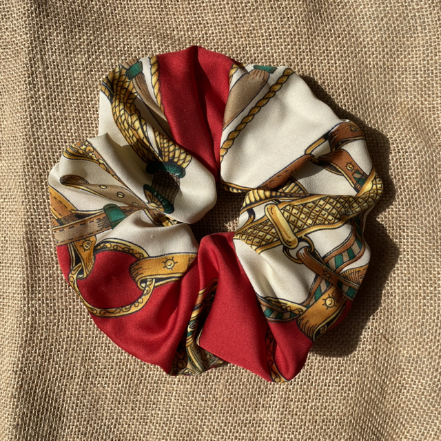 Chouchou XL  imprimer H rouge/beige