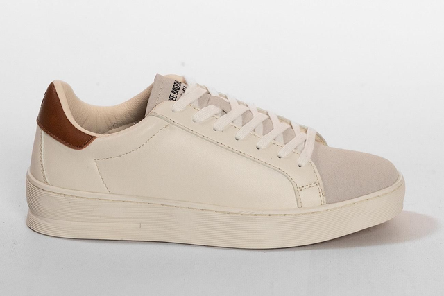 SNEAKER BIANCA CON PUNTALE EFFETTO CAMOSCIO