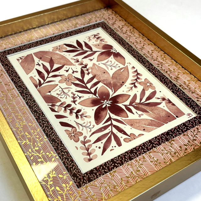 Cadre "Feuillage rosé"