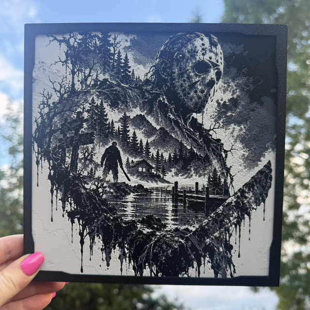 Jason Voorhees Crystal Lake HueForge 3D Printed Wall Art