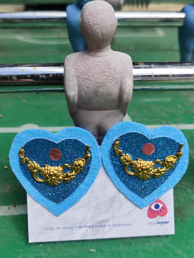 Clips à chaussures Atelier Bliss lauriers bleus