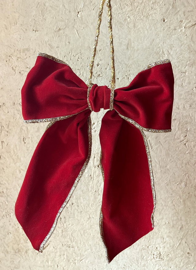 Noeuds rouges velours recyclés
