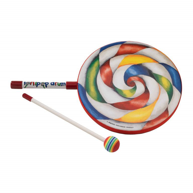 STAGG  REMO Tambour Lollipop 1"x10" avec mailloche (tête en tissu), pour enfants
