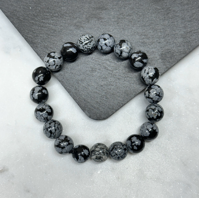 Snowflake Obsidian Bracelet 