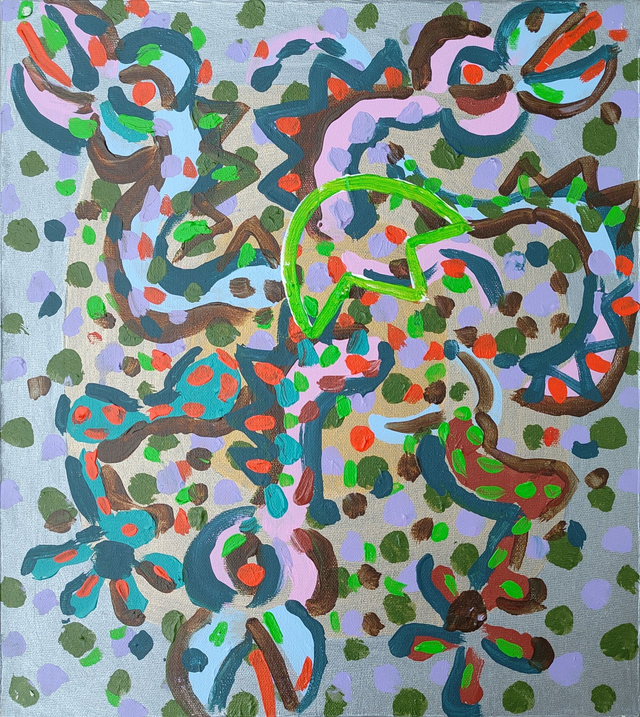 Smoki 46x41 akryl płótno 2018