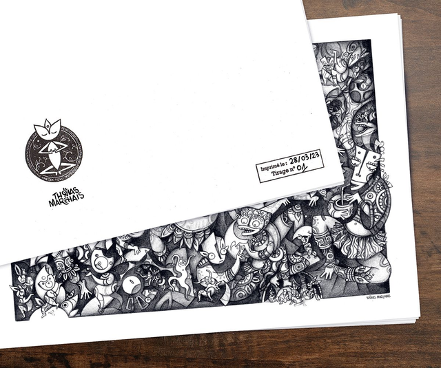 "De nouveau dans l'Invisible" - Dessin mouvementé au crayon graphite