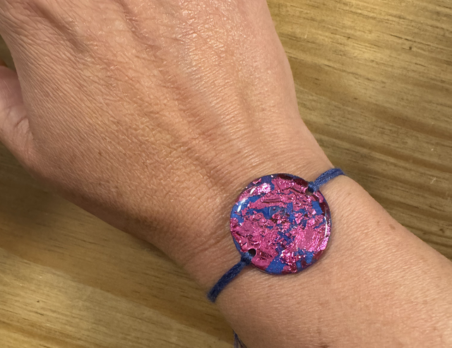 Bracelet Cabochon rose et bleu