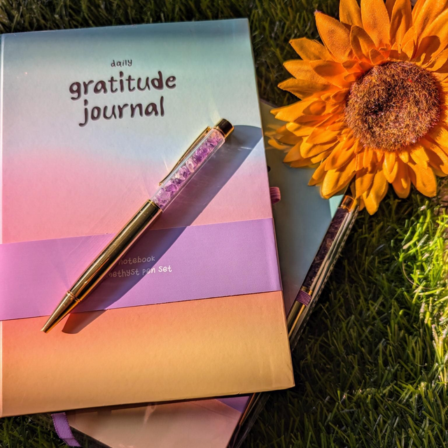 Gratitude Journal with Amethyst Pen
