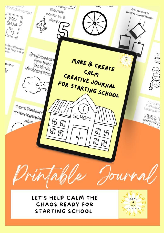 Make &amp; Create Calm digital E book Creative Journal &amp; Parent goals starting school bundle 
