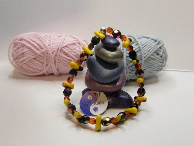 Perles Jaune/Noir/Rouge