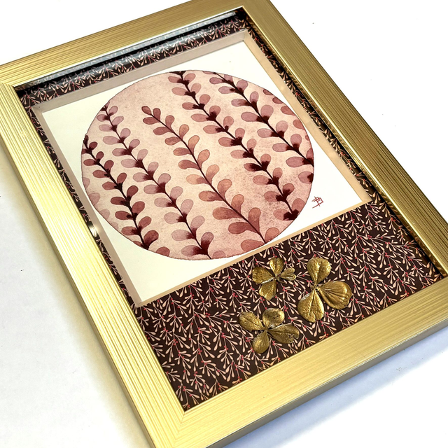 Cadre "Lune Fossile" Rosé &amp; Or