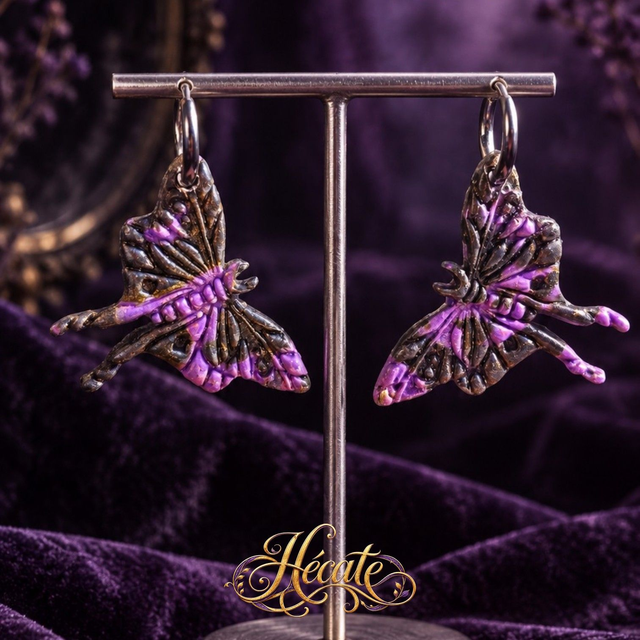 Boucles d'oreilles Papillons de Minuit