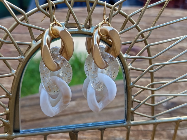 Boucles d'oreilles maillons acrylique Raj Tej