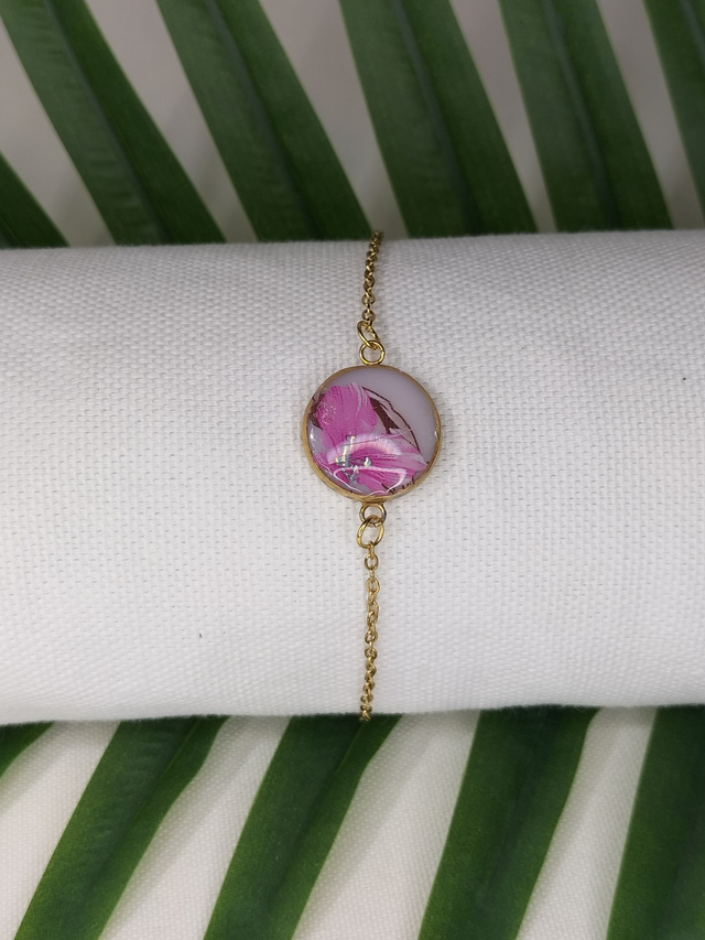 Bracelet fleur rose