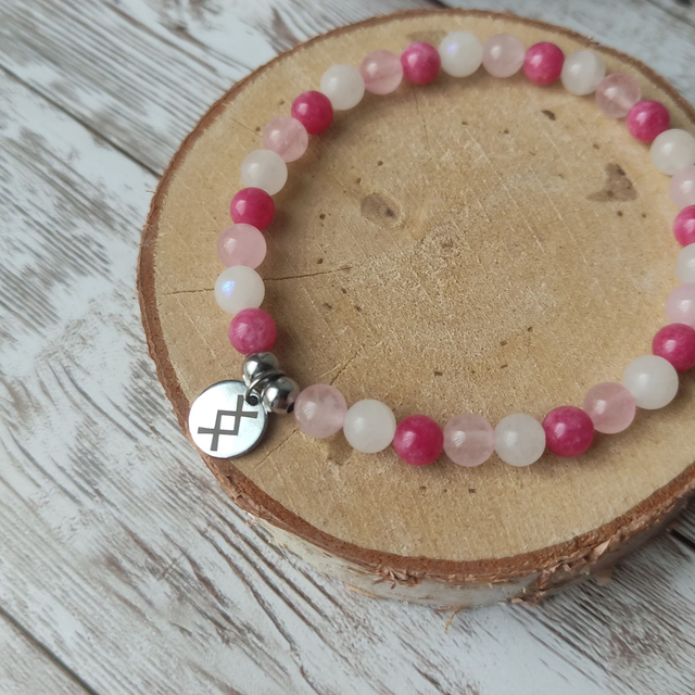 Bracelet lithothérapie &quot;Féminité, Amour&quot;