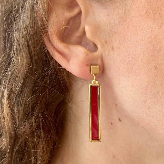 Boucles d&#039;oreilles en vitrail