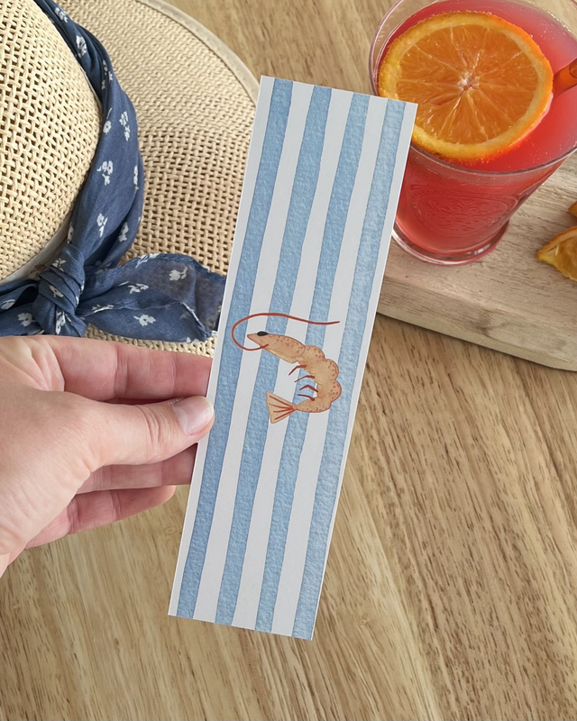 Marque Page Crevette - Illustration aquarelle