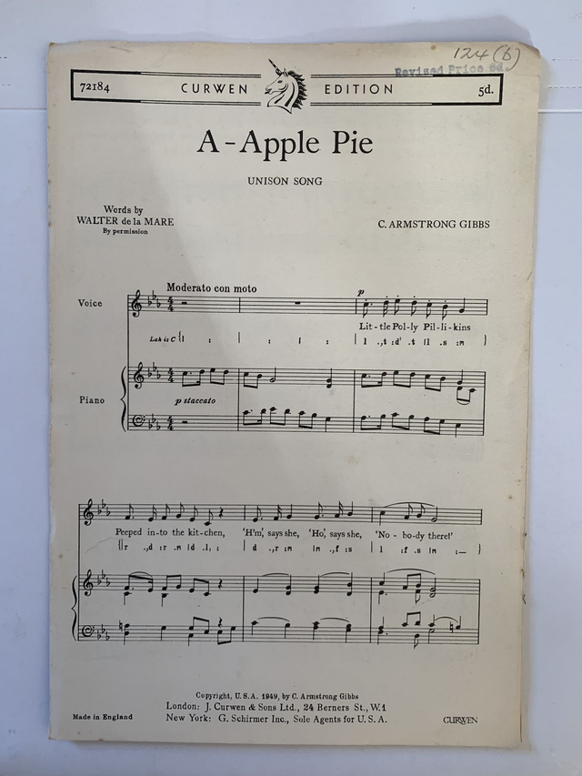 A - Apple Pie Unison Sheet Music
