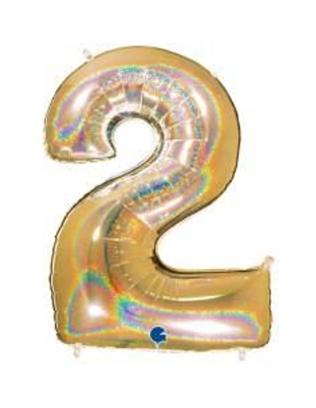 Numero 2 Holografico Oro