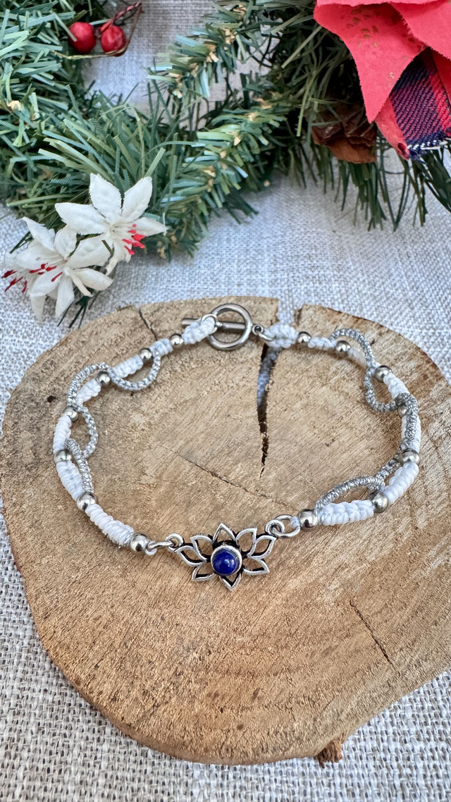 Bracelet fin Givre bleu