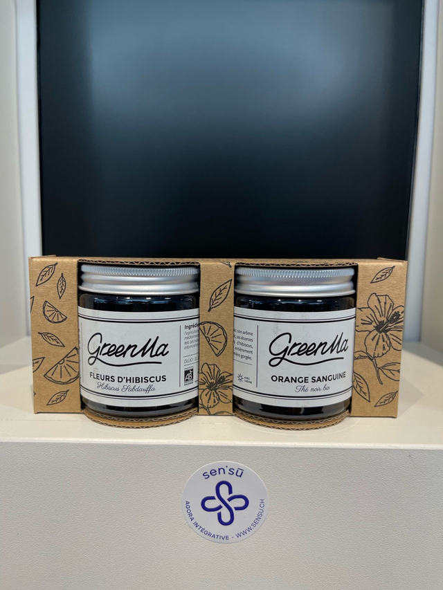 GREENMA COFFRET ETE: HIBISCUS+ORANGE BOC.VERRE