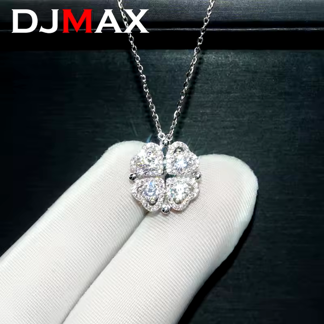 2024 New DJMAX Full Moissanite Diamond Necklace For Women Original 925 Sterling Silver Mobius Strip Lady Diamond Clavicle Chain