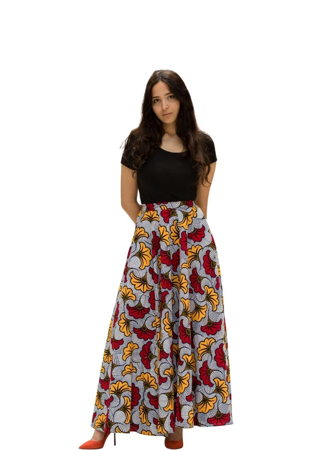 Jupe longue - motif "Fleur de mariage"