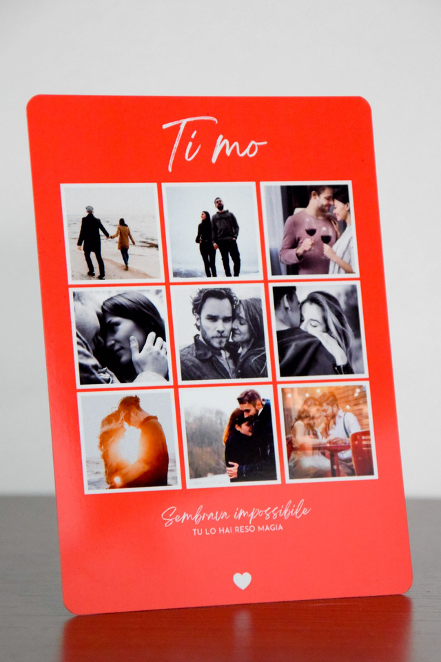 Panello LOVE collage in alluminio formato 13x18