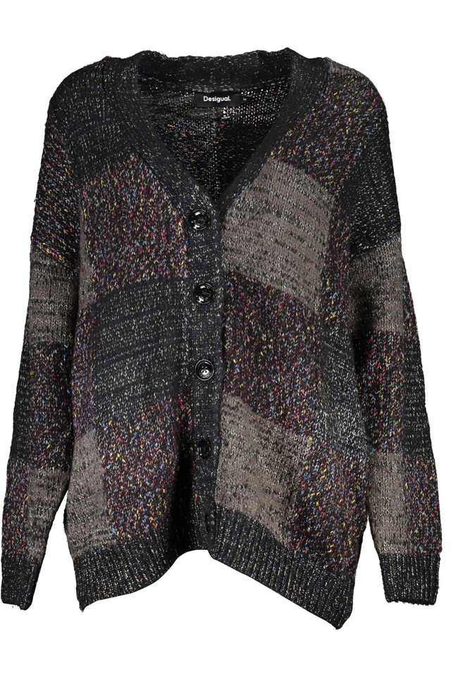 DESIGUAL CARDIGAN DONNA NERO