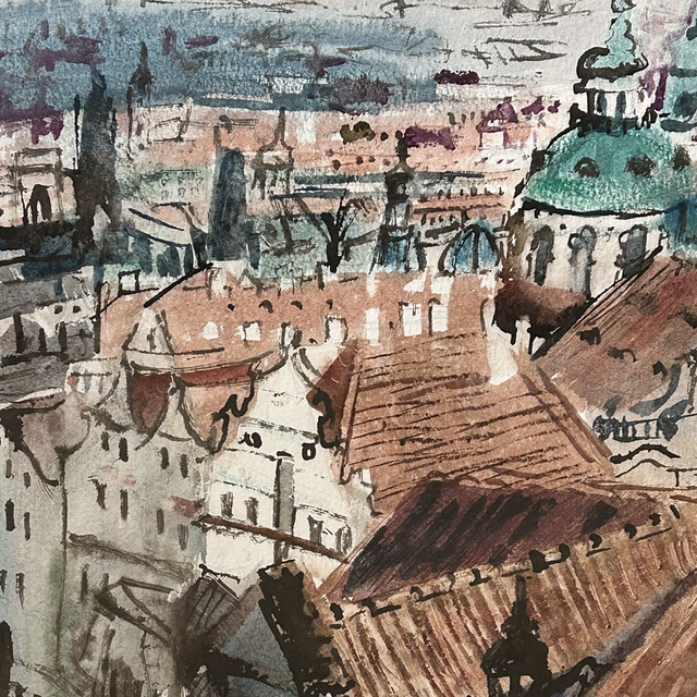 JuB29 Prague by Julienne Braham,  Mixed media, Unframed