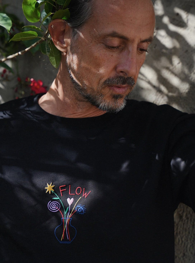402100 VASE FLOW BLACK OVERSIZE T-SHIRT