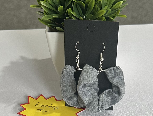 Fabric Hoop Earrings - Plain- FHP05