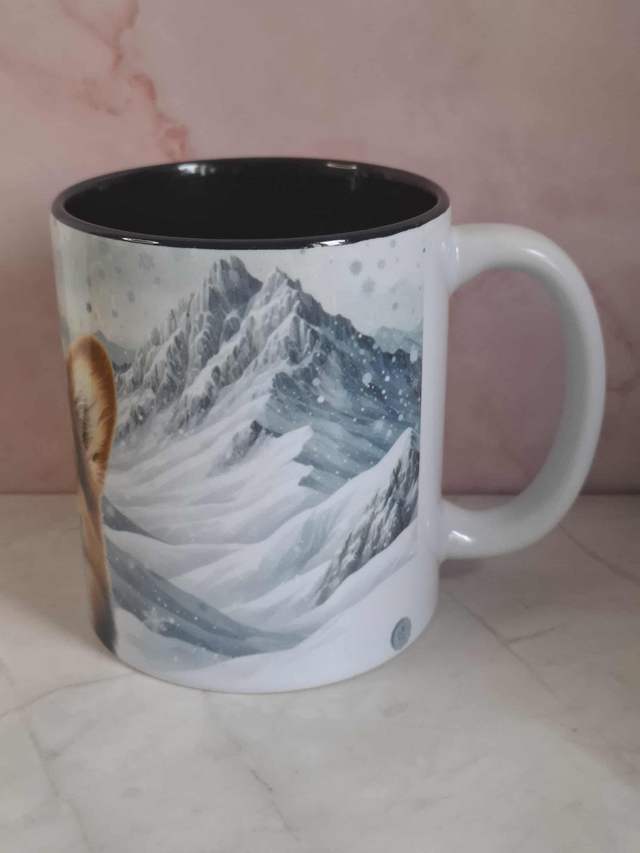 Mug noir Corgi de Noël