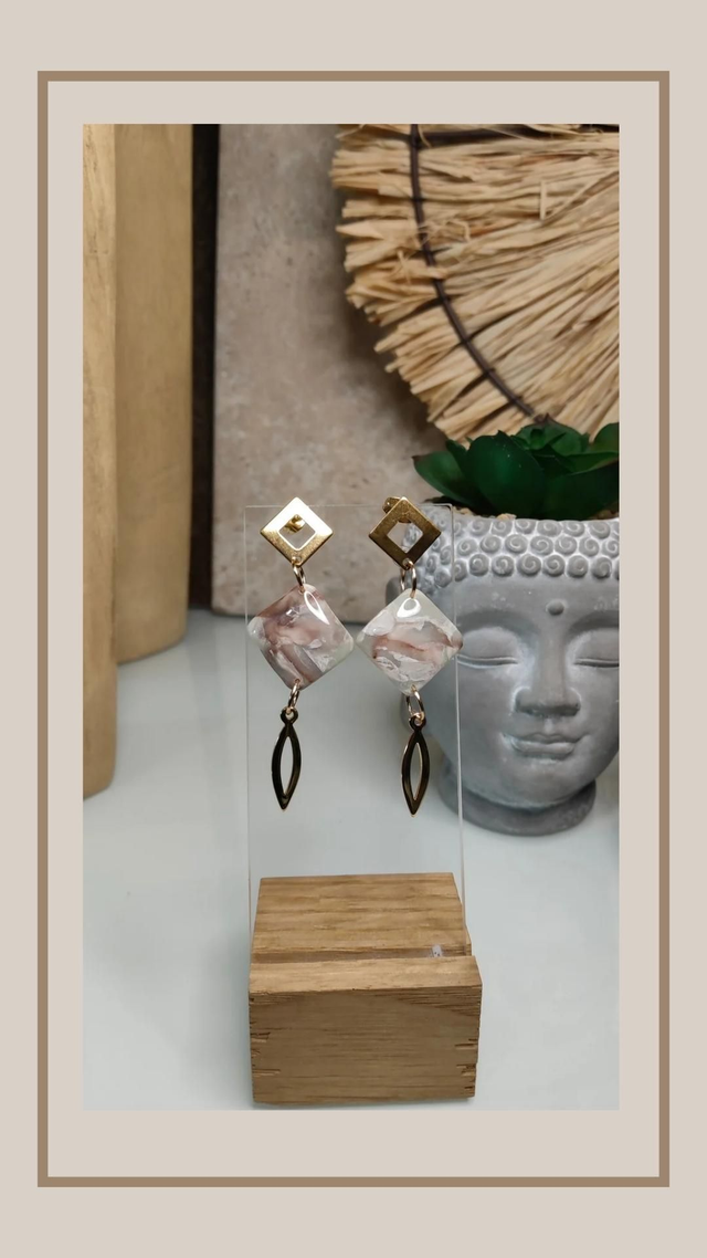 Boucles d&#039;oreilles &quot;la naturelle&quot; losange 