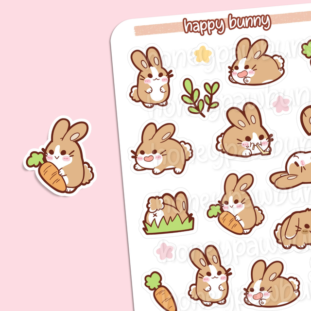 Glückliche Hasen Sticker Sheet - ST223
