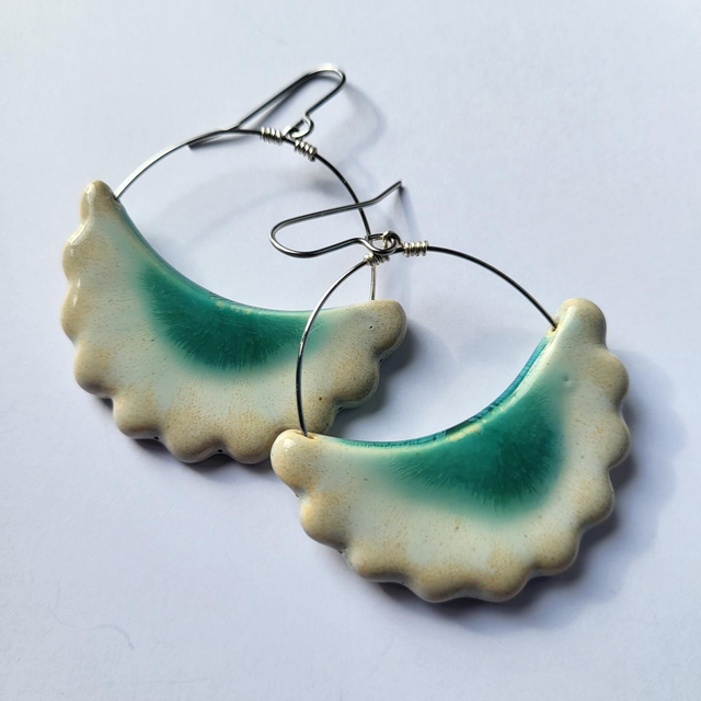 NEW - Frilly Hoop Earrings - 3 colourways available