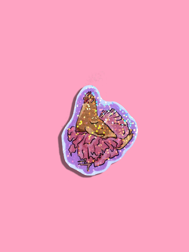 Sticker poule en tutu 