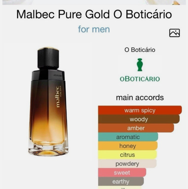Malbec Pure Gold Eau de Toilette 100ml Spray O Boticário