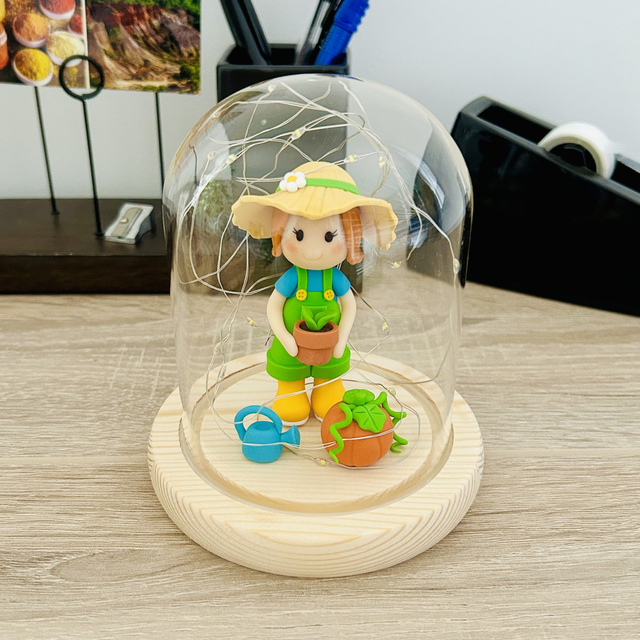 Cloche lumineuse la jardinière colorée