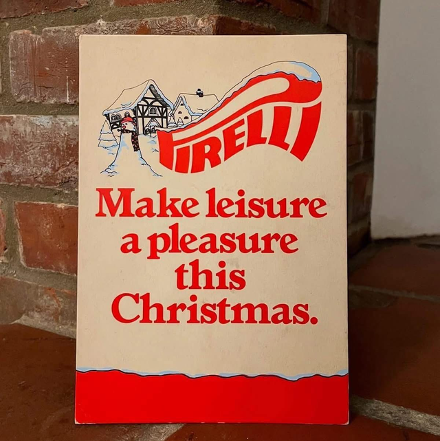 Vintage Pirelli Tyres Advertising Showcard