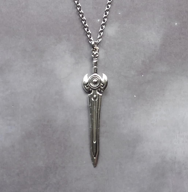 Sword Necklace with Circular Hilt