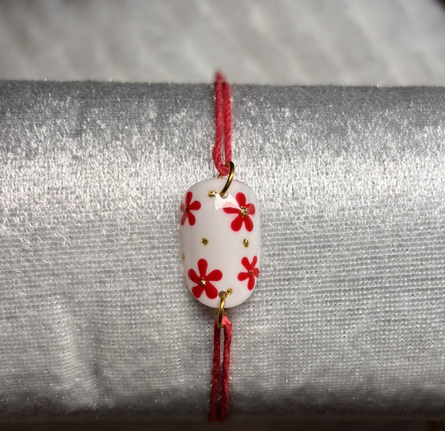 Bracelet fleurs rouge