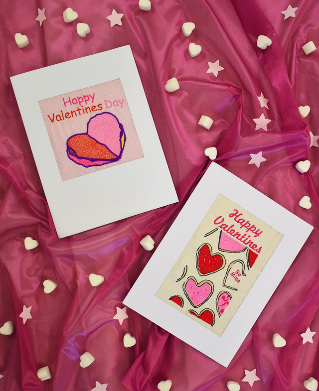 Embroidered Valentines Cards